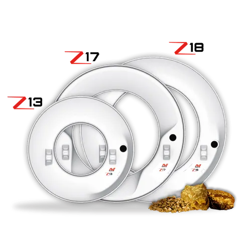 ملفات Z-Set الحلقية الثلاثة لجهاز GPZ 8000: Z13 وZ17 وZ18 — صورة رسمية من Minelab